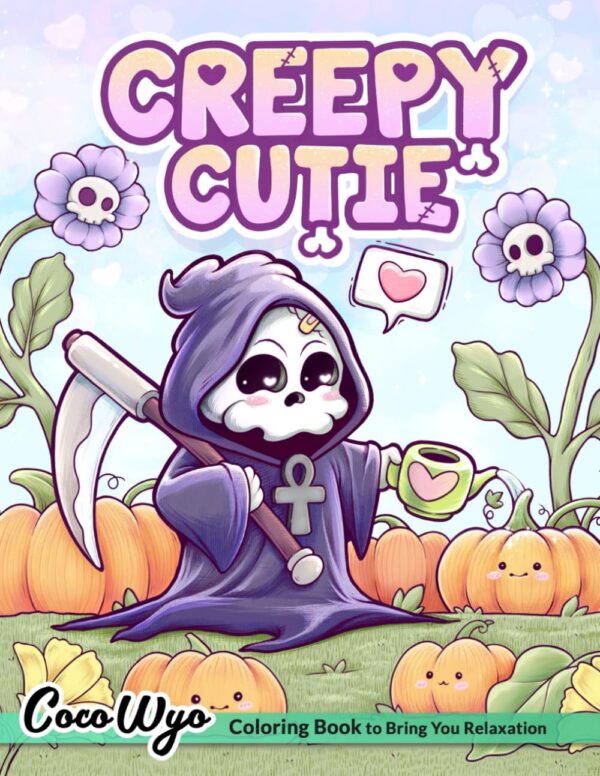 Creepy Cutie: Goth Kawaii Coloring Book For Adults And Teens