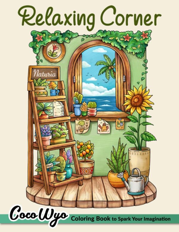 Relaxing Corner: Adult Coloring Book For Stress Relief And Tranquility