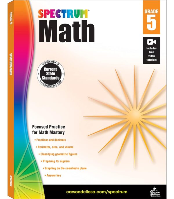 Spectrum 5Th Grade Math Workbook: Fractions, Decimals, Algebra Prep, Geometry