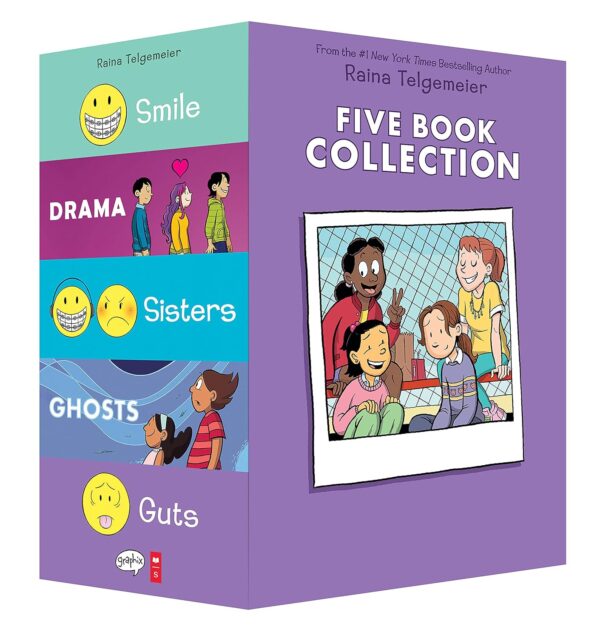 Raina Telgemeier Collection Box Set: Smile, Drama, Sisters, Ghosts, Guts
