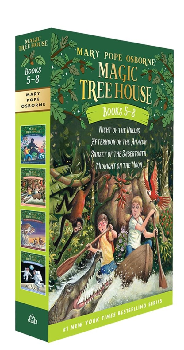 Magic Tree House Boxed Set: Books 5-8 (Night Of The Ninjas, Afternoon On The Amazon, Sunset Of The Sabertooth, Midnight On The Moon)