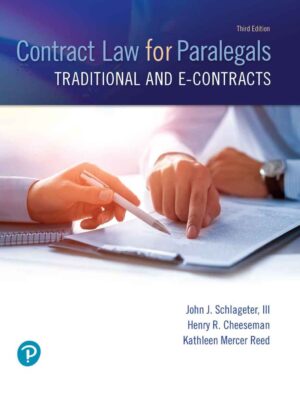 Contract Law for Paralegals 3rd Edition Traditional and e-Contracts